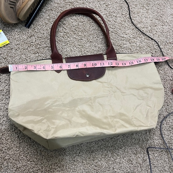 Sofft Nylon & Leather Shoulder Tote Bag Tan Khaki Purse - Picture 9 of 10